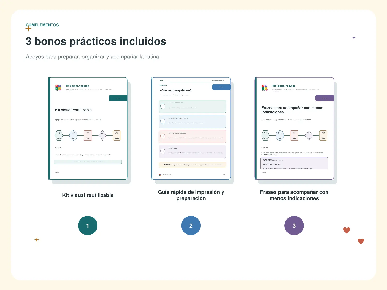 Tres bonos prácticos incluidos